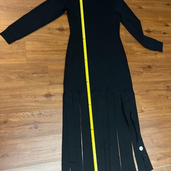 Michael Kors Collection Merino Wool Turtleneck Streamer Dress Black M NWOT - Picture 12 of 13